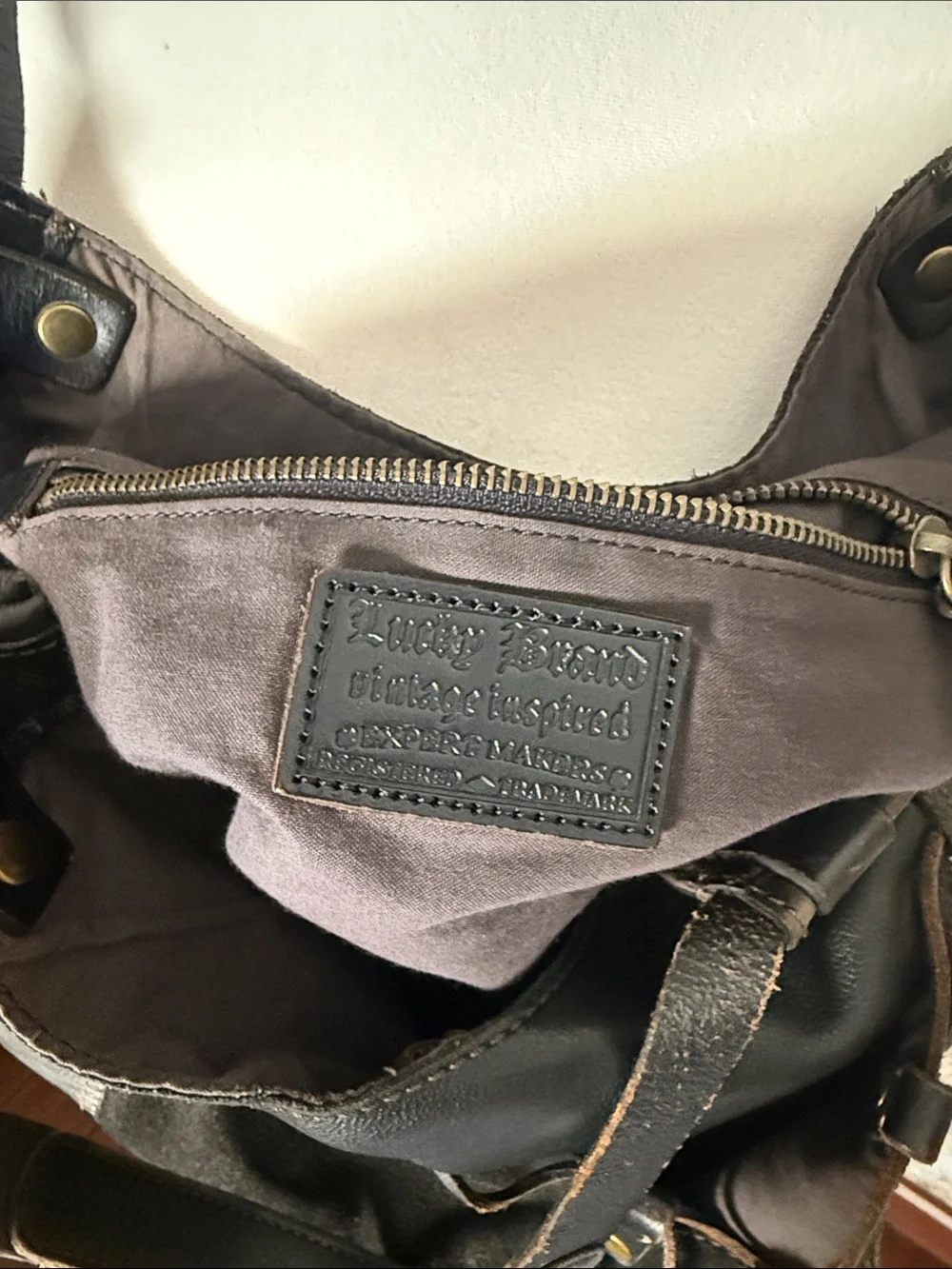 ⚜️ LUCKY BRAND BLACK LEATHER/SUEDE HOBO SHOULDER SLOUCHY BAG ⚜️